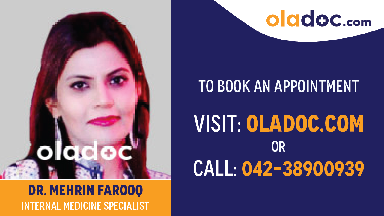 Book appointment with Dr.Mehrin Farooq-best Internal Medicine Specialist in Lahore
